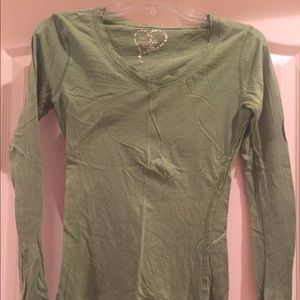 Green V-Neck Shirt